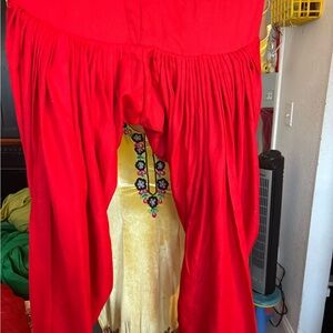 Red and Yellow shalwar kameez